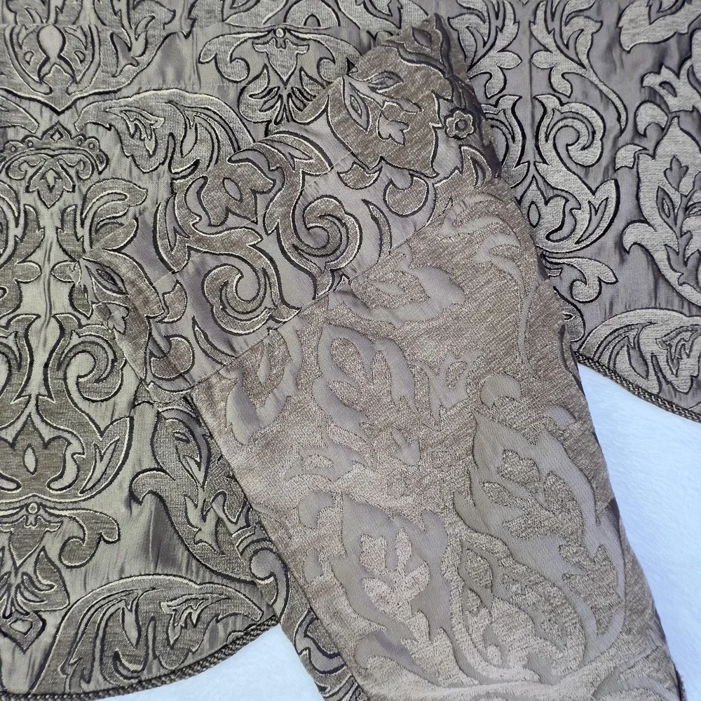 Chris‎ Madden Scalloped Valance Beige Floral Textured Curtain Made To Measure